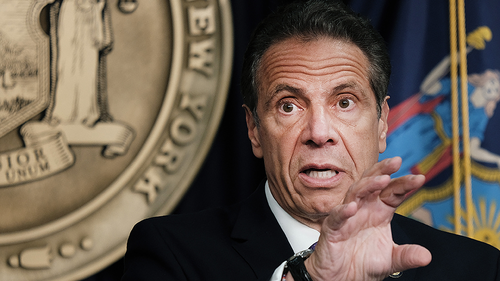 New York Governor A. Cuomo (D) addresses reporters at a press conference in New York City on May 5, 2021.