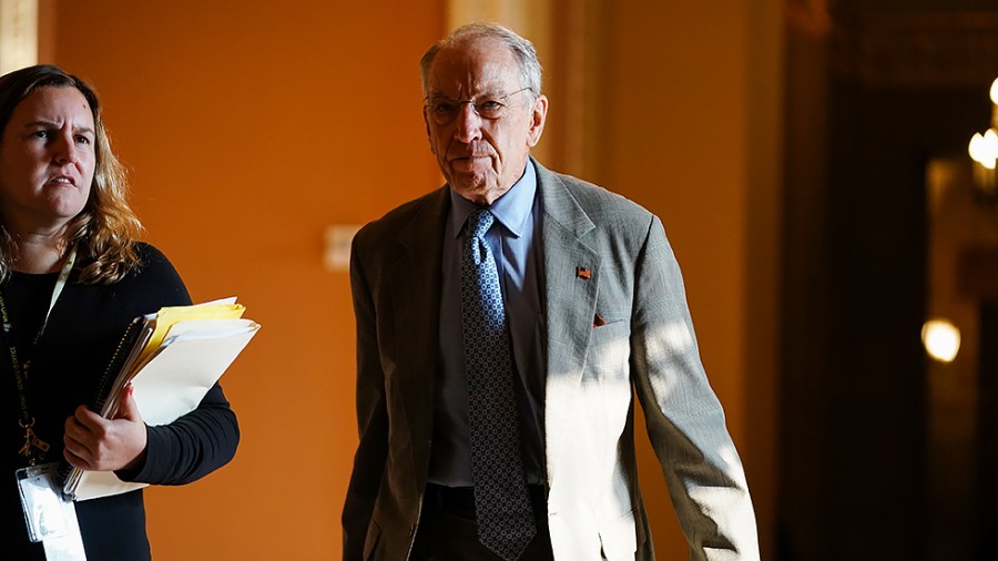 Sen. Chuck Grassley (R-Iowa) heads to the Senate Chamber for a vote on Monday, July 19, 2021.