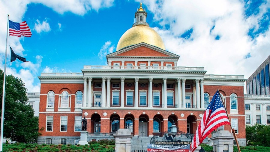 The Massachusetts statehouse is seen in August 2020