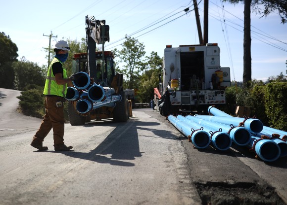 Pipes ready for a pipeline project