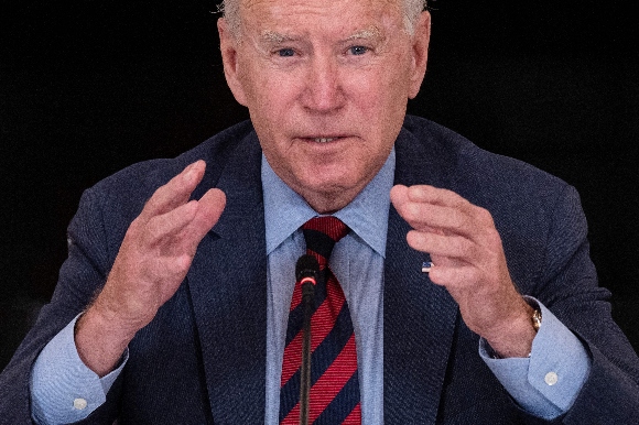 US President Joe Biden speaks at the White House