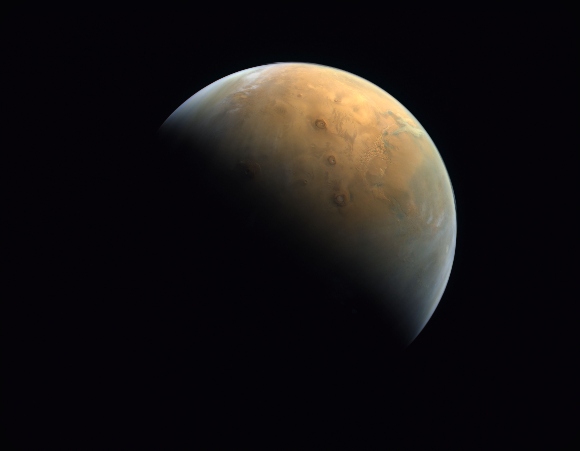 Mars is seen in an image taken by the United Arab Emirates Space Agency