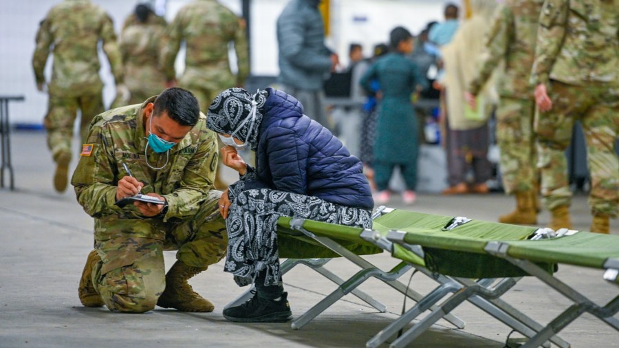 US military Afghan refugees military base