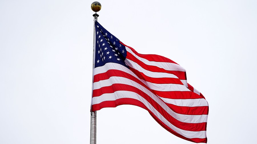 The American flag is seen at the Fairfax County Government Center in Fairfax, Va,, on Friday, September 17, 2021.