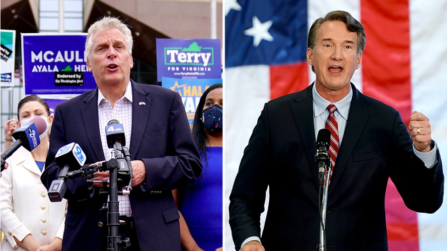 Virginia gubernatorial candidates Terry McAuliffe (D) and Glenn Youngkin (R)