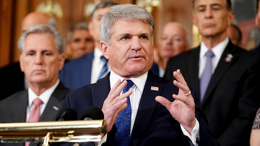 Rep. Michael McCaul (R-Texas) addresses reporters during a press conference on Tuesday, August 31, 2021 to discuss holding the Biden administration accountable for the withdrawal from Afghanistan.