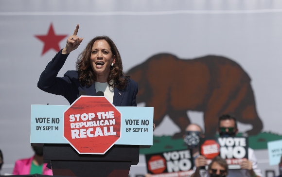 Vice President Harris appears at a rally in support of California Gov. Gavin Newsom (D)