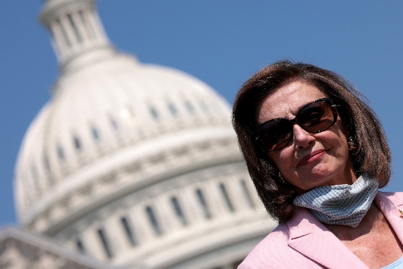 Speaker Nancy Pelosi (D-Calif.) outside the Capitol