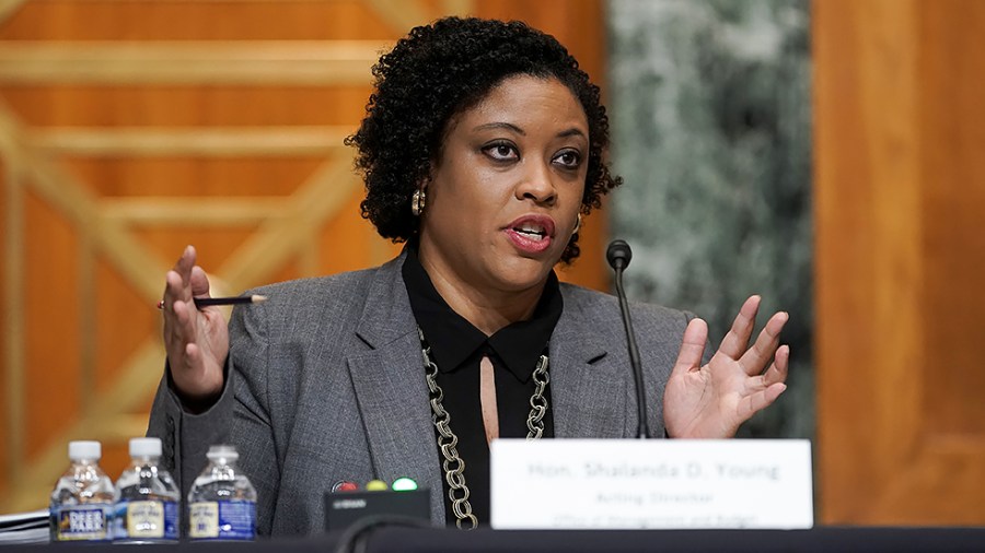 Office of Management and Budget acting director Shalanda Young answers questions during a Senate Budget Committee hearing to discuss President Biden's budget request for FY 2022 on Tuesday, June 8, 2020 at the U.S. Capitol in Washington, D.C.