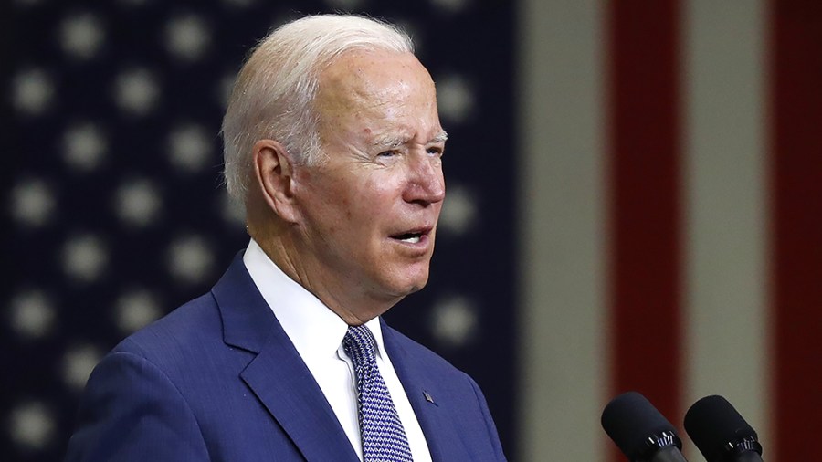 President Biden delivers remarks at NJ Transit Meadowlands Maintenance Complex in Newark, N.J. on Monday, October 25, 2021.