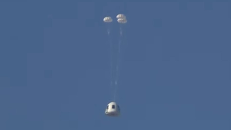 The Blue Origin capsule returns