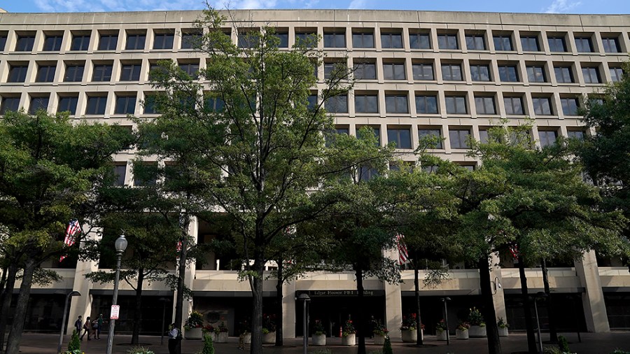 Federal Bureau of Investigations headquarters in Washington, D.C., is seen from Pennsylvania Ave., on Friday, October 15, 2021.