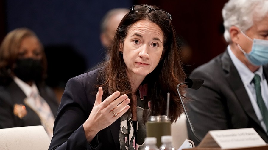 Director of National Intelligence Avril Haines answers a question during a House Intelligence Committee hearing to discuss diversity in the intelligence community on Wednesday, October 27, 2021.