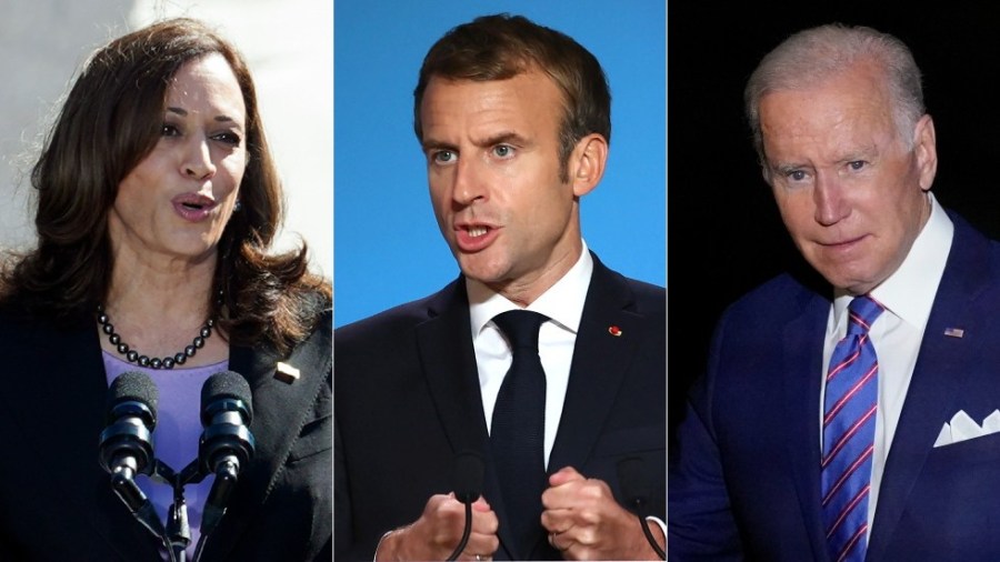 Kamala Harris, Emmanuel Macron, Joe Biden