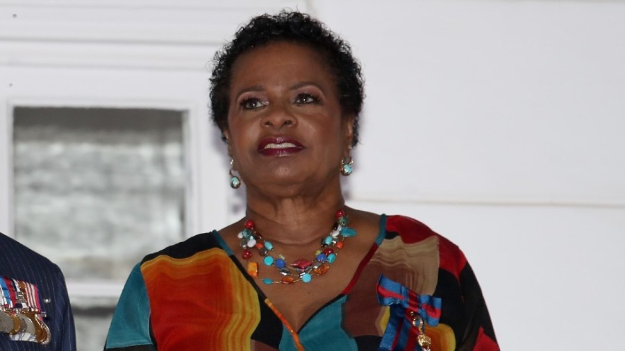 Then-Barbados Governor General Sandra Mason hosts a reception in Bridgetown