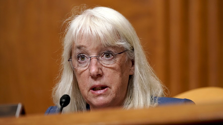 Sen. Patty Murray (D-Wash.) questions Office of Management and Budget acting director Shalanda Young during a Senate Budget Committee hearing to discuss President Biden's budget request for FY 2022 on Tuesday, June 8, 2020.