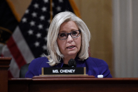 Rep. Liz Cheney [R-WY] speaks as the US congressional committee investigating the January 6 attack at the Capitol