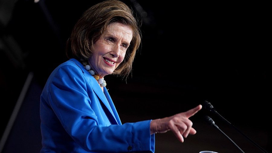 Speaker Nancy Pelosi (D-Calif.) addresses reporters during her weekly press conference on Tuesday, October 12, 2021.