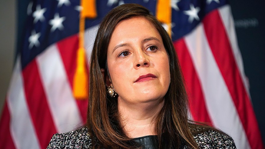 Rep. Elise Stefanik (R-N.Y.) is seen during a press conference on Wednesday, October 20, 2021 following the closed-door House Republican Conference meeting.