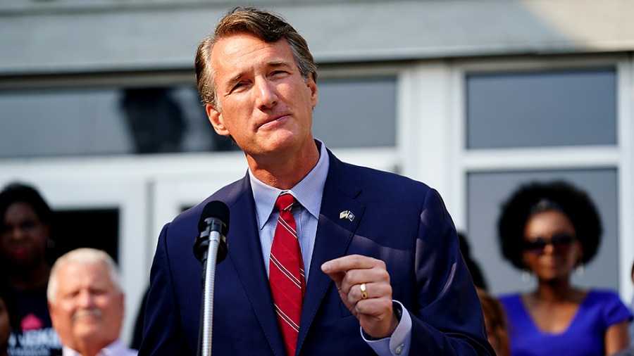 Virginia Republican gubernatorial candidate Glenn Youngkin announces his proposed budget plan if elected during an event at Virginia Union University in Richmond, Va., on Thursday, July 29, 2021