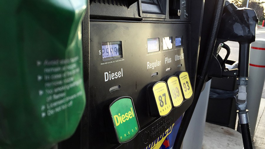 A gas pump is seen at a Sunoco Gas Station in Lake Ariel, Pa. on Friday, November 27, 2015.