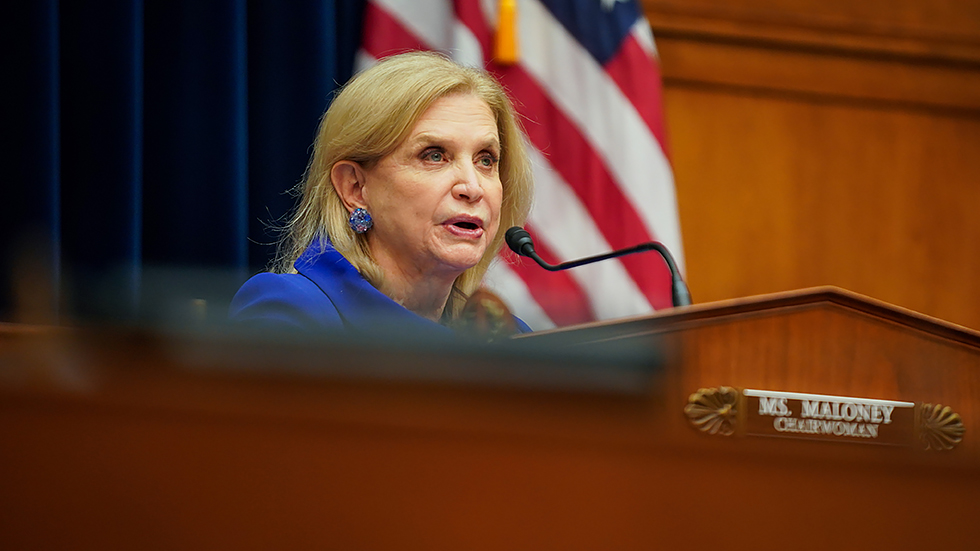 House Oversight and Government Reform Committee Chairman Carolyn Maloney (D-N.Y.) makes an opening statement during a hearing on Tuesday, November 16, 2021 to discuss combating ransomware attacks.