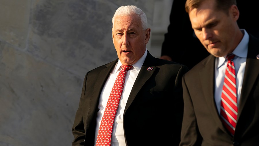 Rep. Greg Pence (R-Ind.) leaves the House Chamber following a series of votes regarding veterans on Tuesday, November 16, 2021.