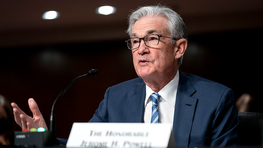 Federal Reserve Chairman Jerome Powell answers questions during a Senate Banking, Housing, and Urban Affairs Committee hearing to discuss oversight of the Department of Treasury and Federal Reserve over the CARES Act on Tuesday, November 30, 2021.