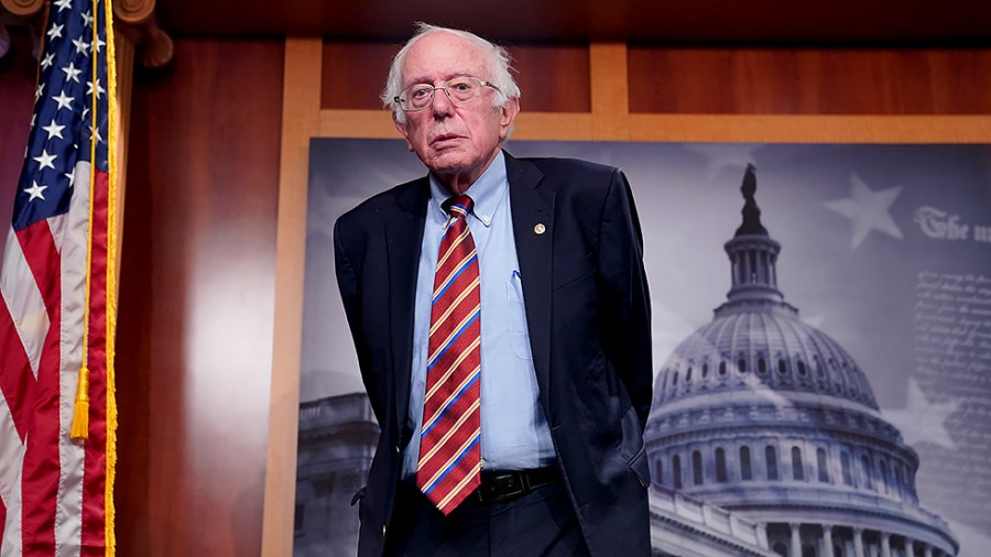 Sen. Bernie Sanders (I-Vt.) is seen during a press conference on Wednesday, November 3, 2021 to discuss state and local tax caps.