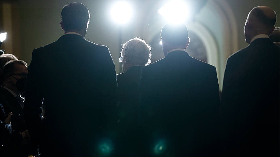 Minority Leader M McConnell (R-Ky.) is seen during a press conference following the weekly policy luncheon on Tuesday, December 7, 2021.