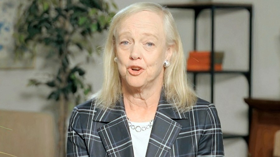 Meg Whitman speaks during the first night of the 2020 Democratic National Convention