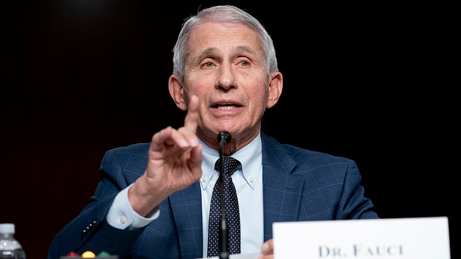 Dr. Anthony Fauci, White House Chief Medical Advisor and Director of the NIAID, responds to questions from Sen. Rand Paul (R-Ky.) during a Senate Health, Education, Labor, and Pensions Committee hearing on Jan 11, 2022.