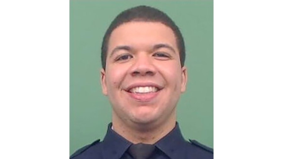 In an undated photo provided by the New York City Police Department, NYPD Officer Jason Rivera is seen