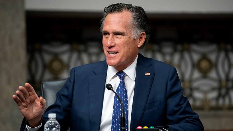 Sen. Mitt Romney (R-Utah) speaks during a Senate Health, Education, Labor, and Pensions Committee hearing on Jan. 11, 2022.