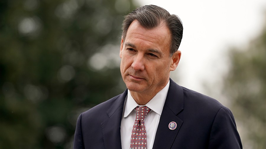 Rep. Thomas Suozzi (D-N.Y.) is seen during a press conference on Wednesday, December 8, 2021 to push for state and local tax deductions to be added to the reconciliation bill.