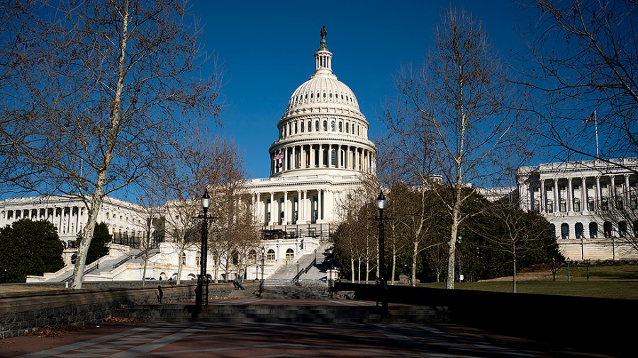 The U.S. Capitol is seen from the West Front on Wednesday, February 9, 2022.