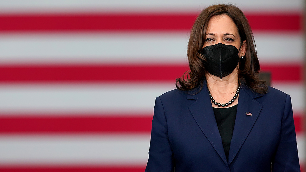 Vice P Harris is seen during an event with P Biden and Vice President K Harris to sign an executive order regarding project labor agreements at Irownworks Local 5 in Upper Marlboro, Md., on Friday, February 4, 2022.