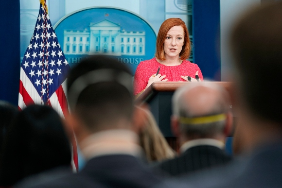 White House press secretary Jen Psaki speaks during a press briefing