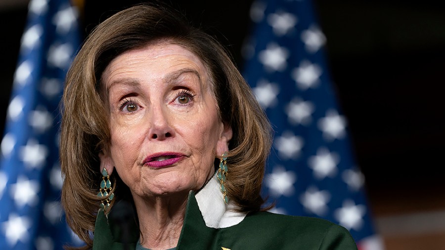 Speaker Nancy Pelosi (D-Calif.) addresses reporters during her weekly press conference on Thursday, February 3, 2022.