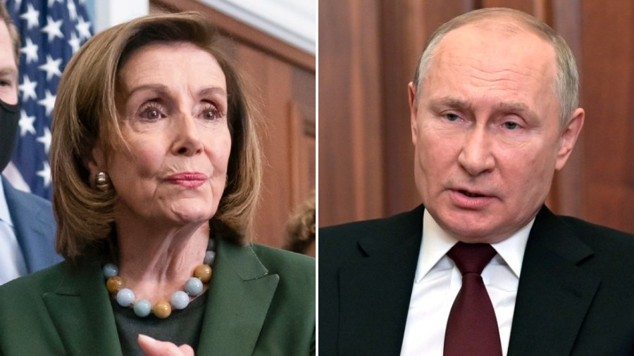 Speaker Nancy Pelosi and Russian President Vladimir Putin