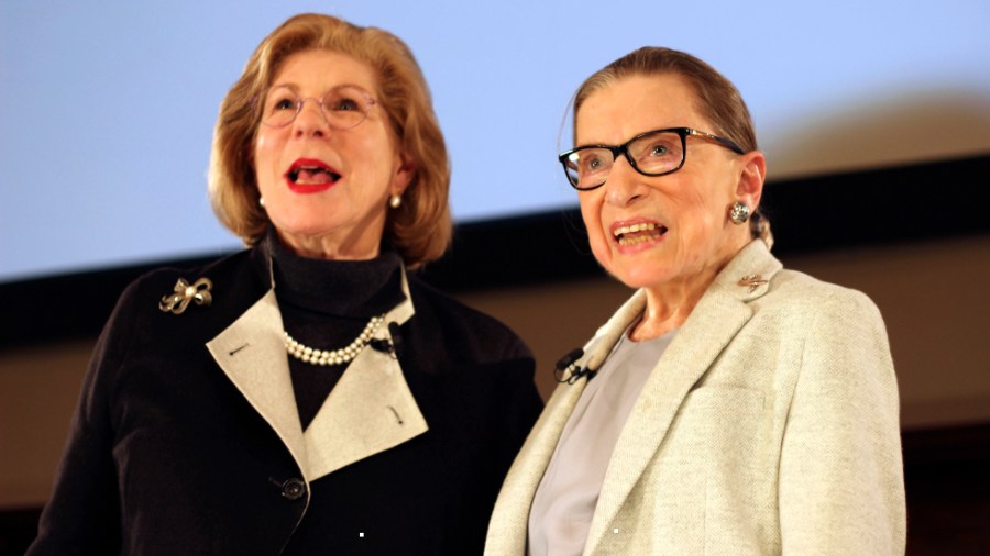 NPR's Nina Totenberg and Supreme Court Justice Ruth Bader Ginsburg are seen in 2018 at the Museum of the City of New York's David Berg Distinguished Speakers Series