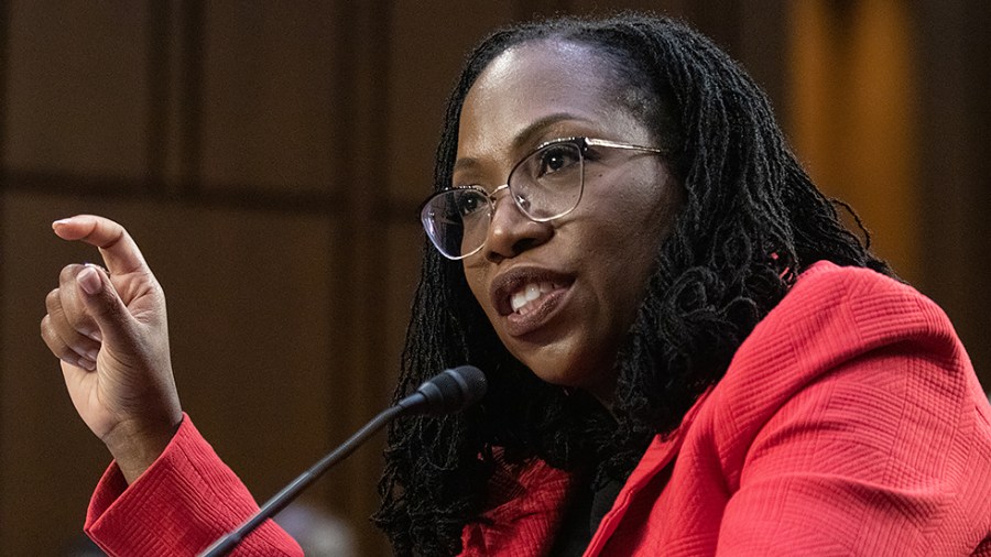 Supreme Court nominee Ketanji Brown Jackson answers questions during the second day of her Senate Judiciary Committee confirmation hearing on Tuesday, March 22, 2022.