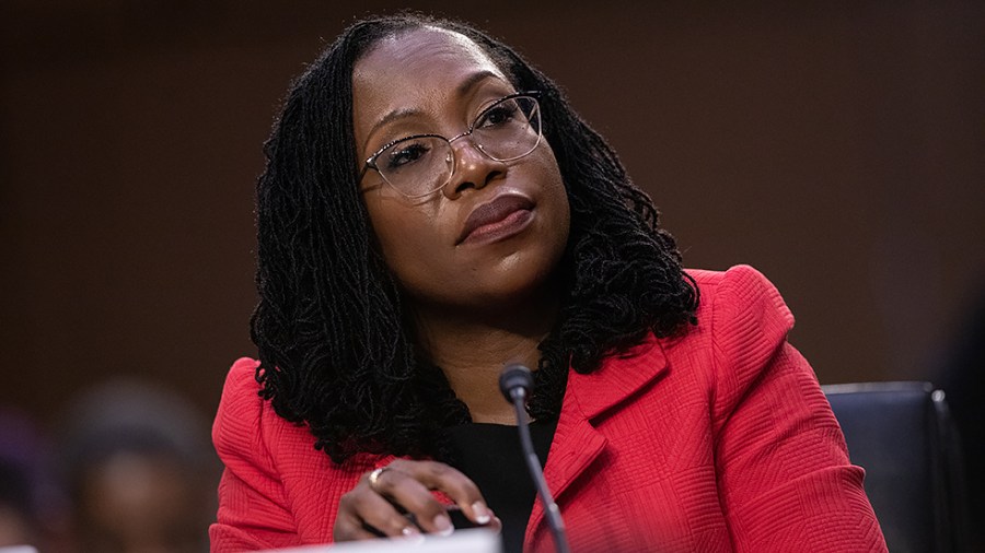 Supreme Court nominee Ketanji Brown Jackson answers questions during the second day her Senate Judiciary Committee confirmation hearing on Tuesday, March 22, 2022.