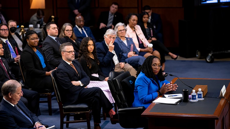 Supreme Court nominee Ketanji Brown Jackson answers questions during the third day of her Senate Judiciary Committee confirmation hearing on Wednesday, March 23, 2022.