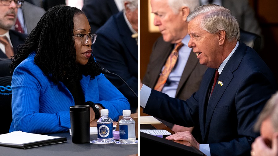 Supreme Court nominee Ketanji Brown Jackson and Sen. Lindsey Graham (R-S.C.)