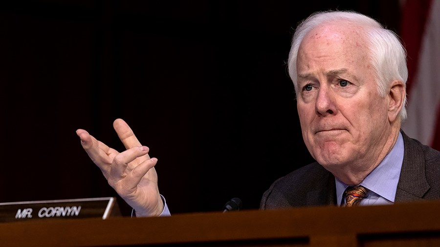 Sen. John Cornyn (R-Texas) questions Supreme Court nominee Judge Ketanji Brown Jackson during the Senate Judiciary Committee confirmation hearings in the Hart Senate Office Building in Washington, D.C., on Wednesday, March 23, 2022.