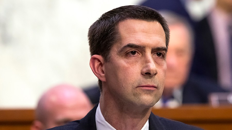 Sen. Tom Cotton (R-Ark.) questions Supreme Court nominee Judge Ketanji Brown Jackson during the third day of her Senate Judiciary Committee confirmation hearings in the Hart Senate Office Building in Washington, D.C., on Wednesday, March 23, 2022.