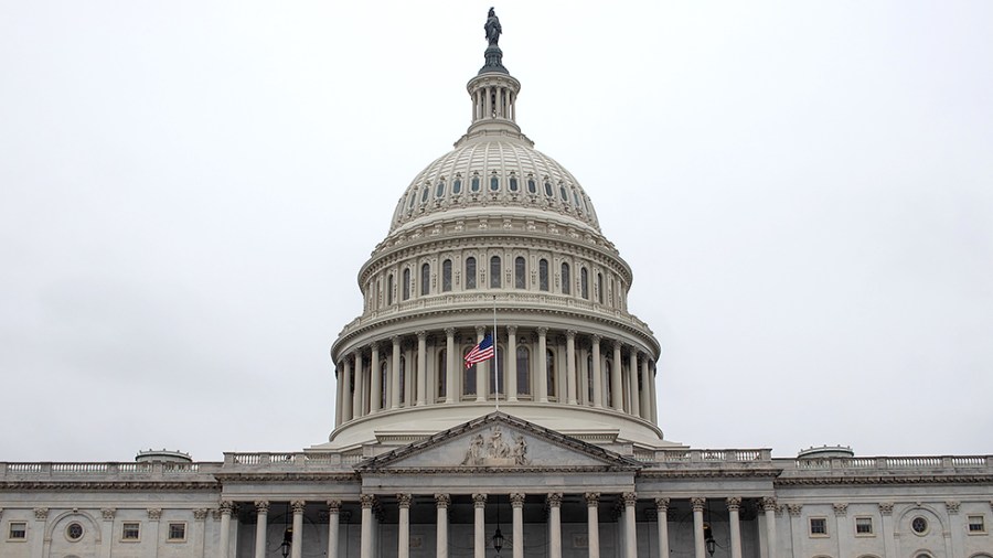 Flags are flown at half-mast at the U.S. Capitol in Washington, D.C., on Thursday, March 24, 2022, to honor former Secretary of State Madeleine Albright, who passed on March 23, 2022.