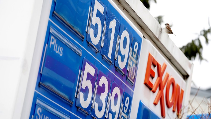 Gas prices are seen at an Exxon near Capitol Hill in Washington, D.C., on Wednesday, March 9, 2022. With the invasion of Ukraine and other factors, gas prices have soared to prices not seen since 2008.