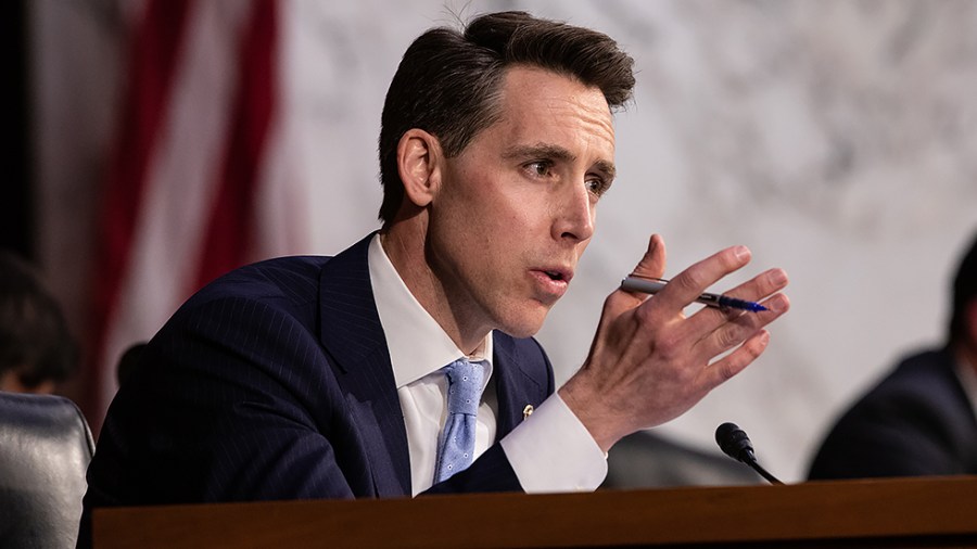 Sen. Joshua Hawley (R-Miss.) questions Supreme Court nominee Judge Ketanji Brown Jackson on the third day of her Senate Judiciary Committee confirmation hearings in the Hart Senate Office Building in Washington, D.C., on Wednesday, March 23, 2022.